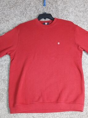 Victorinox Red Men's Crewneck Fleece Sweatshirt with Embroidered Logo - M